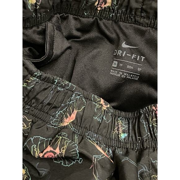 Nike Tempo Dri-Fit‎ Shorts Women Size XS Black Floral Running Lined Active Mesh - Picture 3 of 4